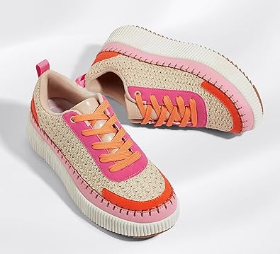 Women's Platform Sneakers Rhinestone Fashion Chunky Casual Sparkly Retro Braided Walking Shoes